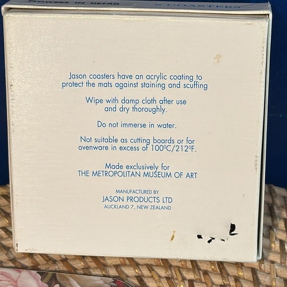 New In Box The Metropolitan Museum Of Art Jason Coaster Set Of 6 Peonies - Picture 3 of 5